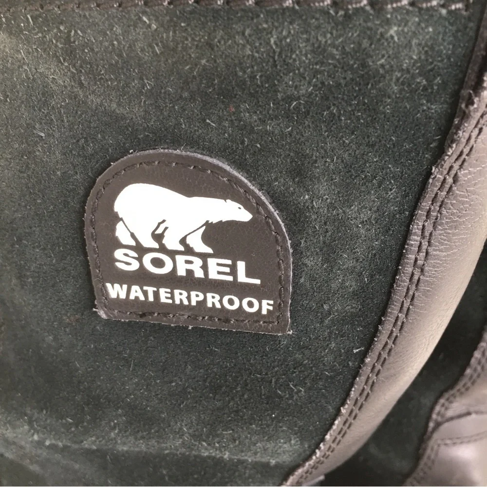 Sorel Tivoli Tall Waterproof Out Dry Boots Black Suede Faux Fur Lining Size 10.5 - Picture 10 of 16